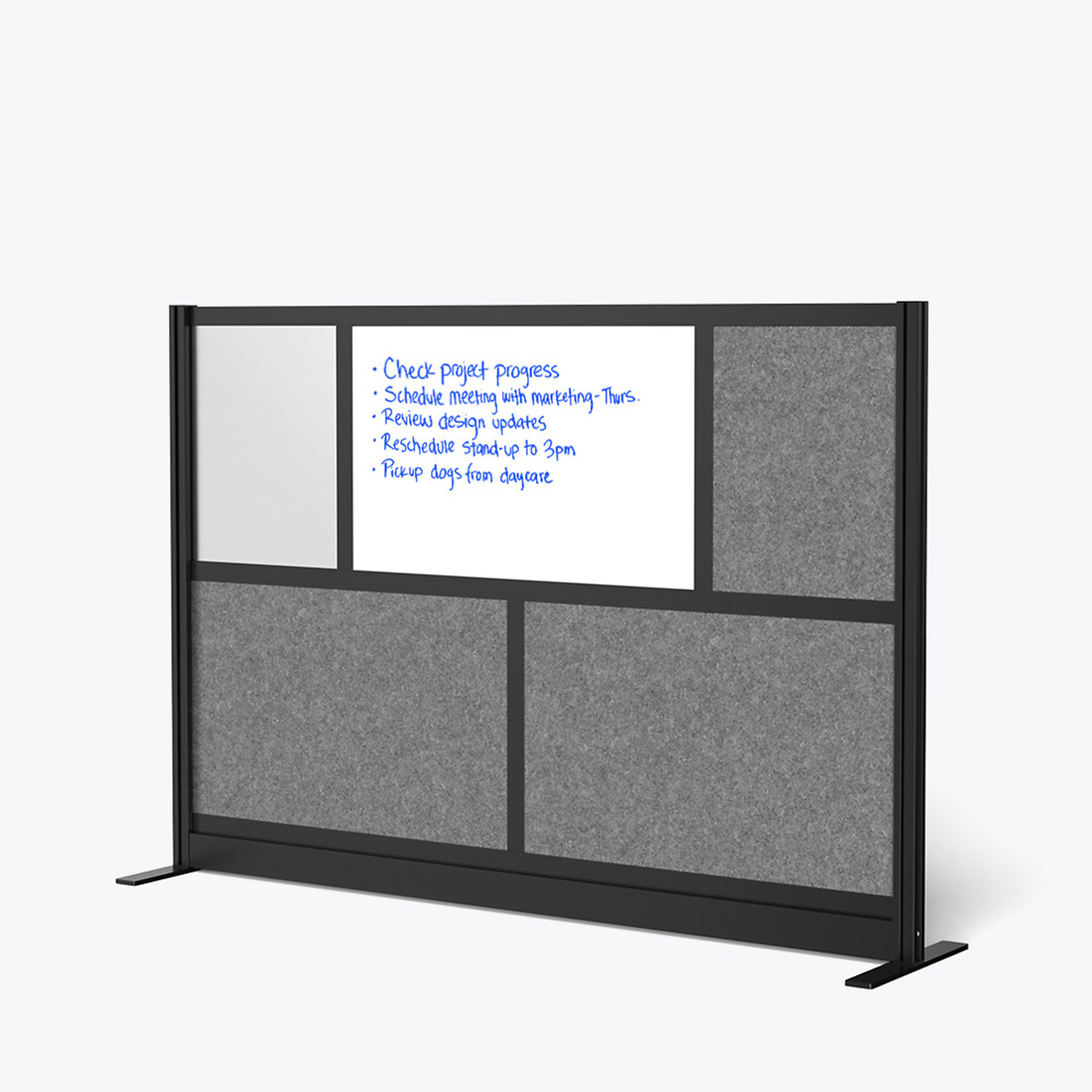 Luxor Modular Wall Divider System - 70in. x 48in., Black Frame, Polypropylene/PET Polyester Fabric, Model# MW-7048-FWCGB